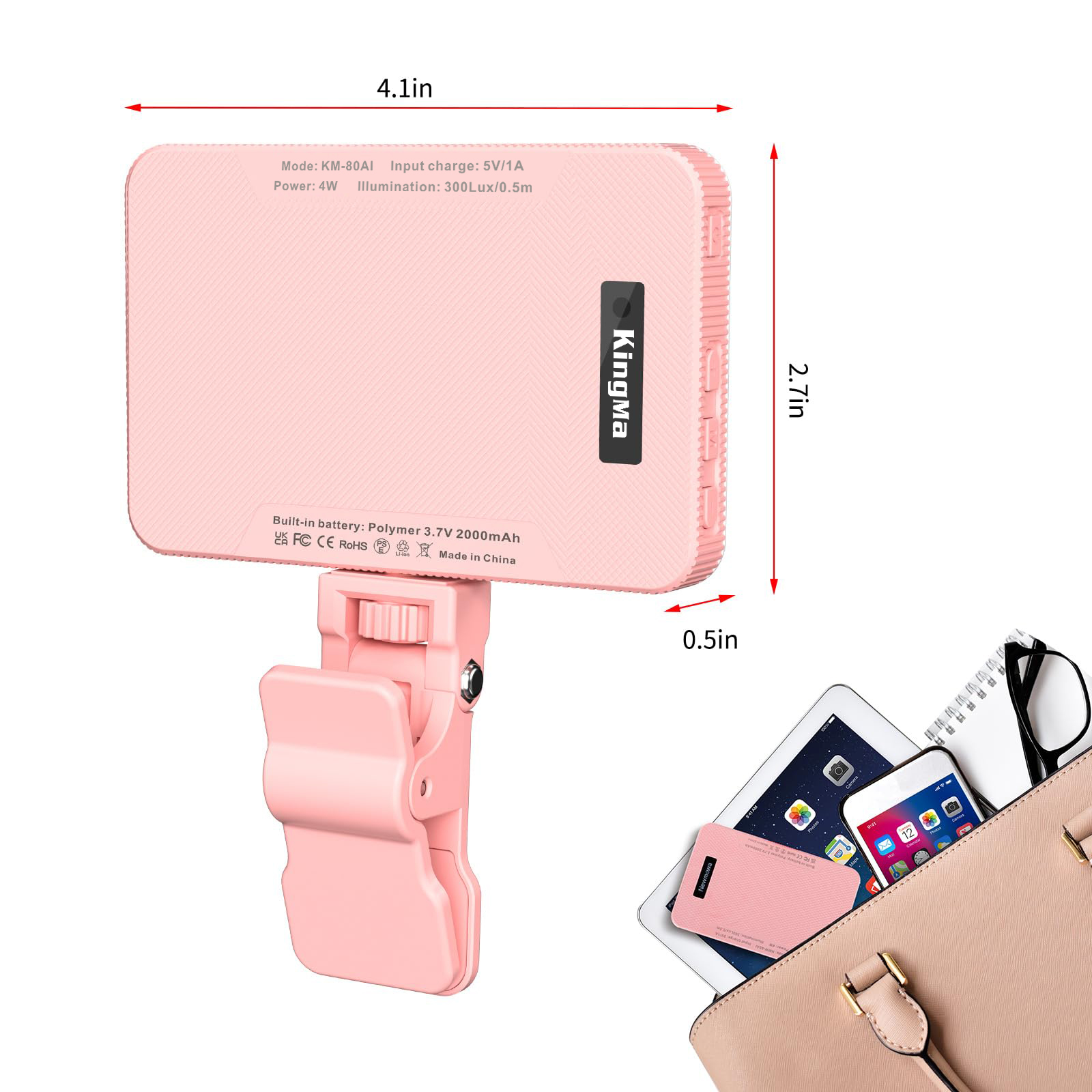 King Ma Pink Rechargeable Self - огляд і ціна Photography Lighting Handheld